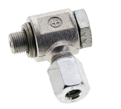 6L & G1/8'' Zink plated Steel Swivel Joint Cutting Fitting with Male Threads 315 bar NBRO-ring Rotatable ISO 8434-1