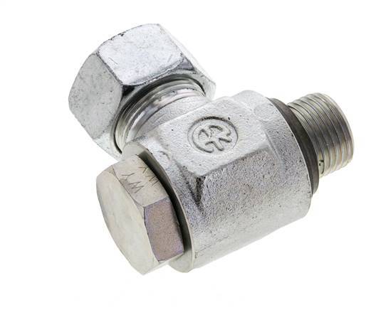 18L & G1/2'' Zink plated Steel Swivel Joint Cutting Fitting with Male Threads 315 bar NBRO-ring Rotatable ISO 8434-1
