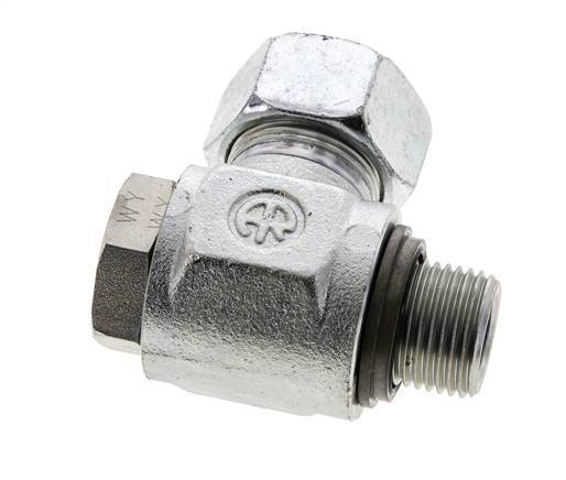 18L & G1/2'' Zink plated Steel Swivel Joint Cutting Fitting with Male Threads 315 bar NBRO-ring Rotatable ISO 8434-1
