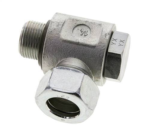 22L & G3/4'' Acero Zincado Racor Giratorio con Rosca Macho 160 bar NBRO-ring Giratorio ISO 8434-1
