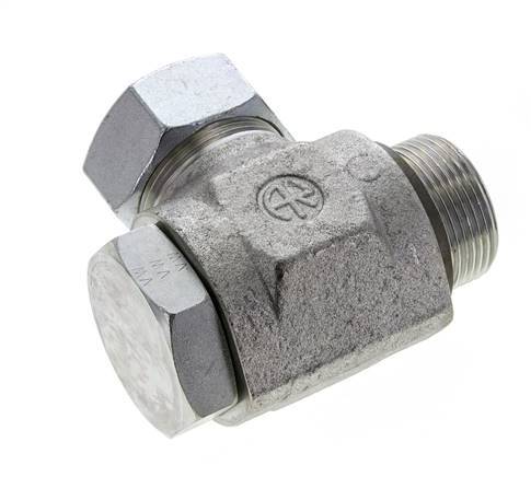 35L & G1-1/4'' Zink plated Steel Swivel Joint Cutting Fitting with Male Threads 160 bar NBRO-ring Rotatable ISO 8434-1
