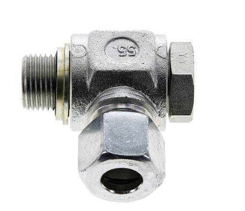 14S & G1/2'' Zink plated Steel Swivel Joint Cutting Fitting with Male Threads 400 bar NBRO-ring Rotatable ISO 8434-1
