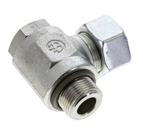 25S & G1'' Zink plated Steel Swivel Joint Cutting Fitting with Male Threads 250 bar NBRO-ring Rotatable ISO 8434-1