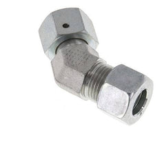 Accesorio de corte en codo de 45 grados de acero galvanizado 12L con rótula 315 bar Cono de sellado con junta tórica NBR ajustable ISO 8434-1
