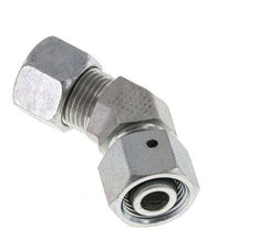 Accesorio de corte en codo de 45 grados de acero galvanizado 12L con rótula 315 bar Cono de sellado con junta tórica NBR ajustable ISO 8434-1
