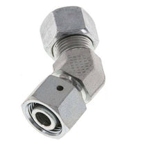 Accesorio de corte en codo de 45 grados de acero galvanizado 12L con rótula 315 bar Cono de sellado con junta tórica NBR ajustable ISO 8434-1
