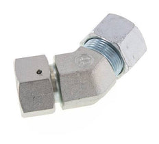 20S Codo de acero galvanizado de 45 grados con rótula de 400 bar Cono de cierre con junta tórica de NBR Ajustable ISO 8434-1