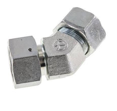 25S Zink plated Steel 45deg Elbow Cutting Fitting with Swivel 400 bar NBR O-ring Sealing Cone Adjustable ISO 8434-1