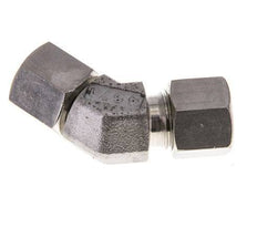 Accesorio de corte en codo de 45 grados de acero inoxidable 10L con rótula 315 bar Cono de sellado con junta tórica FKM ajustable ISO 8434-1