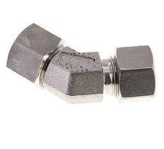Accesorio de corte en codo de 45 grados de acero inoxidable 12L con rótula 315 bar Cono de sellado con junta tórica FKM ajustable ISO 8434-1
