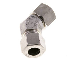 Accesorio de corte en codo de 45 grados de acero inoxidable 12L con rótula 315 bar Cono de sellado con junta tórica FKM ajustable ISO 8434-1