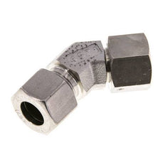 Accesorio de corte en codo de 45 grados de acero inoxidable 12L con rótula 315 bar Cono de sellado con junta tórica FKM ajustable ISO 8434-1