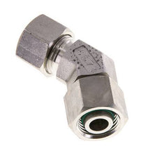 Accesorio de corte en codo de 45 grados de acero inoxidable 12L con rótula 315 bar Cono de sellado con junta tórica FKM ajustable ISO 8434-1