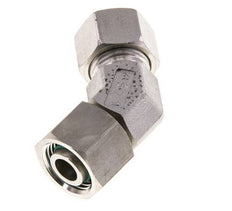 Accesorio de corte en codo de 45 grados de acero inoxidable 12L con rótula 315 bar Cono de sellado con junta tórica FKM ajustable ISO 8434-1