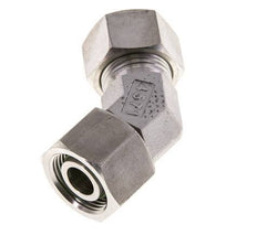 Accesorio de corte en codo de 45 grados de acero inoxidable 15L con rótula 315 bar Cono de sellado con junta tórica de FKM ajustable ISO 8434-1
