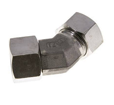 Accesorio de corte en codo de 45 grados de acero inoxidable 22L con rótula 160 bar Cono de sellado con junta tórica FKM ajustable ISO 8434-1