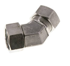 Accesorio de corte en codo de 45 grados de acero inoxidable 28L con rótula 160 bar Cono de sellado con junta tórica FKM ajustable ISO 8434-1