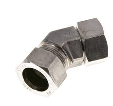 Accesorio de corte en codo de 45 grados de acero inoxidable 28L con rótula 160 bar Cono de sellado con junta tórica FKM ajustable ISO 8434-1