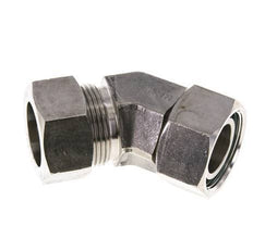 Accesorio de corte en codo de 45 grados de acero inoxidable 28L con rótula 160 bar Cono de sellado con junta tórica FKM ajustable ISO 8434-1