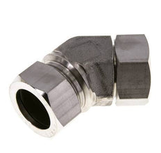 35L Stainless Steel 45deg Elbow Cutting Fitting with Swivel 160 bar FKM O-ring Sealing Cone Adjustable ISO 8434-1