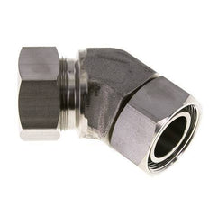 35L Stainless Steel 45deg Elbow Cutting Fitting with Swivel 160 bar FKM O-ring Sealing Cone Adjustable ISO 8434-1