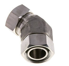 35L Stainless Steel 45deg Elbow Cutting Fitting with Swivel 160 bar FKM O-ring Sealing Cone Adjustable ISO 8434-1