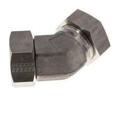 42L Stainless Steel 45deg Elbow Cutting Fitting with Swivel 160 bar FKM O-ring Sealing Cone Adjustable ISO 8434-1