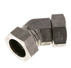 Accesorio de corte en codo de 45 grados de acero inoxidable 42L con rótula 160 bar Cono de sellado con junta tórica FKM ajustable ISO 8434-1