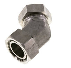 Accesorio de corte en codo de 45 grados de acero inoxidable 42L con rótula 160 bar Cono de sellado con junta tórica FKM ajustable ISO 8434-1