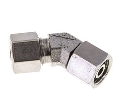 10S Codo de acero inoxidable de 45 grados con rótula de 630 bar Cono de sellado con junta tórica de FKM ajustable ISO 8434-1