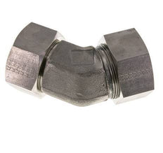 Accesorio de corte en codo de 45 grados de acero inoxidable 38S con rótula 315 bar Cono de sellado con junta tórica de FKM ajustable ISO 8434-1