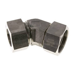 Accesorio de corte en codo de 45 grados de acero inoxidable 38S con rótula 315 bar Cono de sellado con junta tórica de FKM ajustable ISO 8434-1
