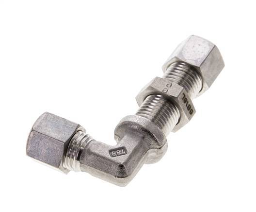 8L Stainless Steel Elbow Compression Fitting Bulkhead 315 bar ISO 8434-1