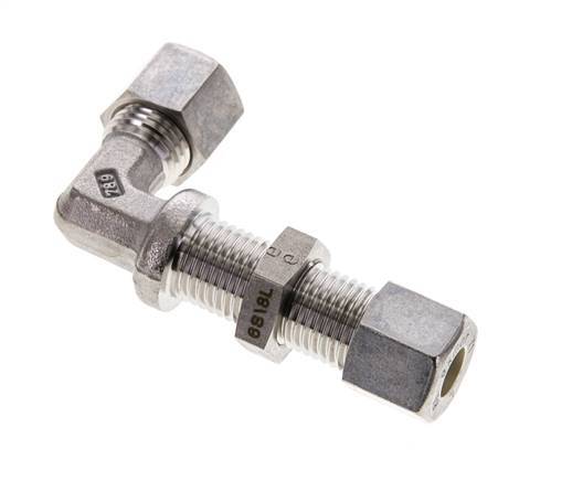 8L Stainless Steel Elbow Compression Fitting Bulkhead 315 bar ISO 8434-1