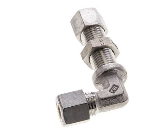 8L Stainless Steel Elbow Compression Fitting Bulkhead 315 bar ISO 8434-1