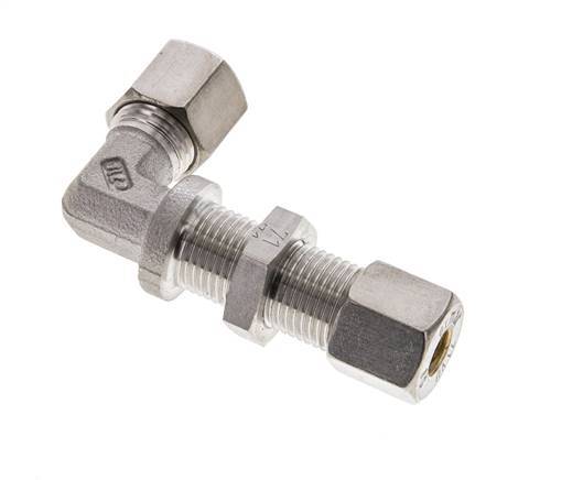 8S Stainless Steel Elbow Compression Fitting Bulkhead 500 bar ISO 8434-1