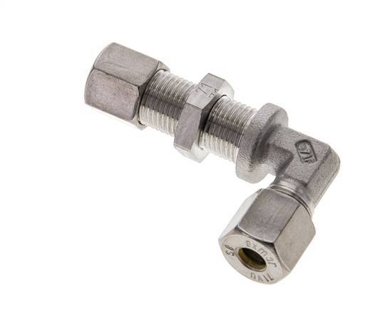 8S Stainless Steel Elbow Compression Fitting Bulkhead 500 bar ISO 8434-1