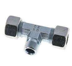 15L & M18x1.5 (con) Zink plated Steel T-Shape Tee Cutting Fitting with Male Threads 315 bar ISO 8434-1