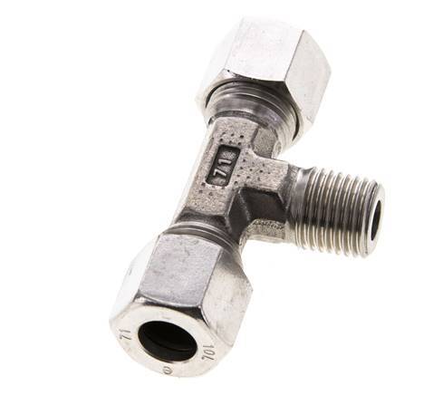 10L & M14x1.5 (con) Stainless Steel T-Shape Tee Cutting Fitting with Male Threads 315 bar ISO 8434-1