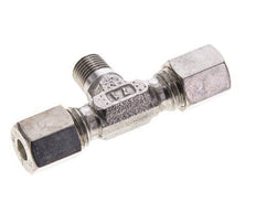 6L & M10x1 (con) Stainless Steel T-Shape Tee Compression Fitting with Male Threads 315 bar ISO 8434-1