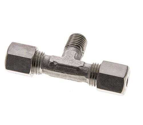6S & M12x1.5 (con) Stainless Steel T-Shape Tee Compression Fitting with Male Threads 500 bar ISO 8434-1