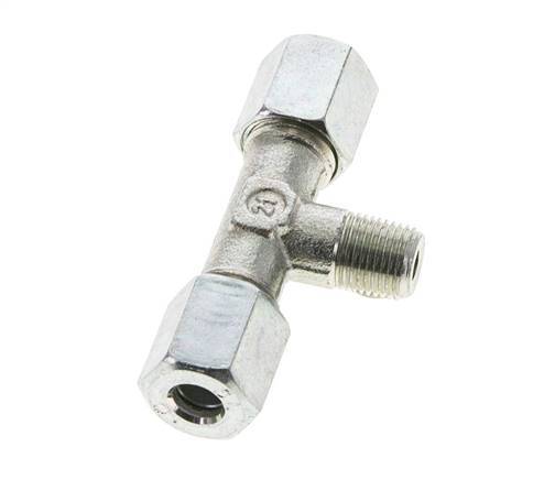 6L & R1/8'' Zink plated Steel T-Shape Tee Cutting Fitting with Male Threads 315 bar ISO 8434-1