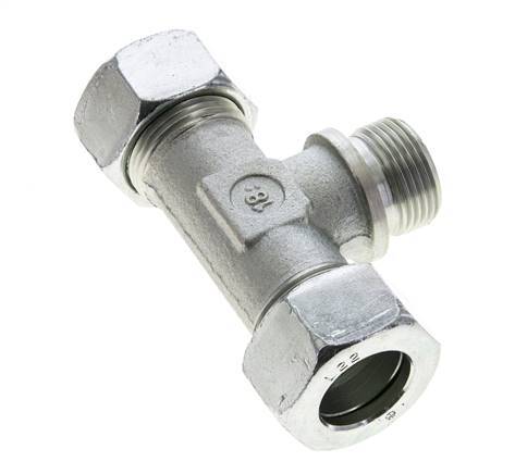 22L & G3/4'' Zink plated Steel T-Shape Tee Cutting Fitting with Male Threads 160 bar ISO 8434-1