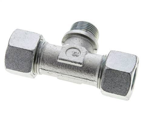 20S & R3/4'' Zink plated Steel T-Shape Tee Cutting Fitting with Male Threads 400 bar ISO 8434-1