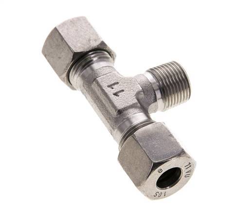 10S & R3/8'' Stainless Steel T-Shape Tee Cutting Fitting with Male Threads 630 bar ISO 8434-1