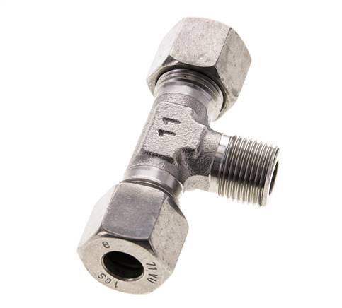 10S & R3/8'' Stainless Steel T-Shape Tee Cutting Fitting with Male Threads 630 bar ISO 8434-1