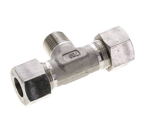 16S & R1/2'' Stainless Steel T-Shape Tee Cutting Fitting with Male Threads 400 bar ISO 8434-1