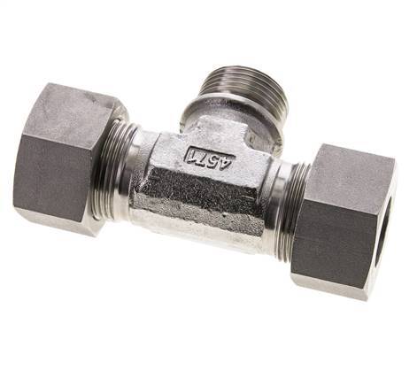 25S & G1'' Stainless Steel T-Shape Tee Cutting Fitting with Male Threads 400 bar ISO 8434-1