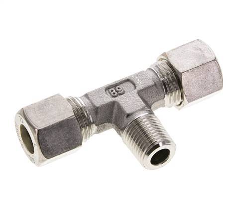10L & R1/4'' Stainless Steel T-Shape Tee Compression Fitting with Male Threads 315 bar ISO 8434-1