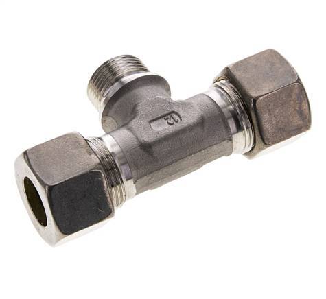 20S & G3/4'' Stainless Steel T-Shape Tee Compression Fitting with Male Threads 250 bar ISO 8434-1